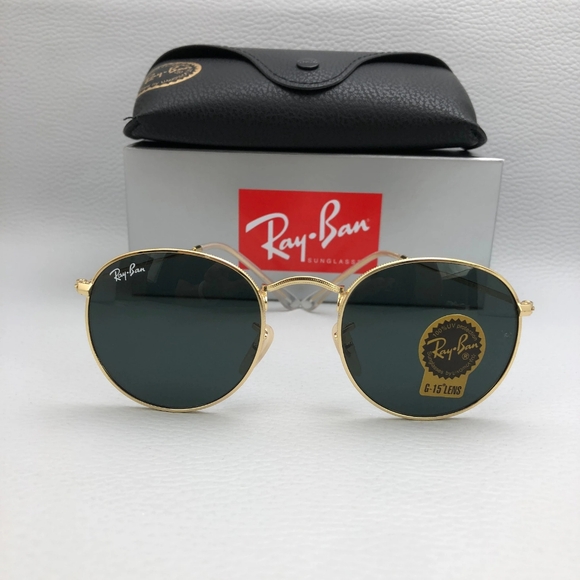 LIKE NEW RayBan Round Metal RB3447 G15 Green Lenses Ray ban Sunglasses - Picture 2 of 12